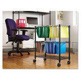 Alera® Two-Tier File Cart for Front-to-Back + Side-to-Side Filing, Metal, 1 Shelf, 3 Bins, 26" x 14" x 29.5", Black (ALEFW601426BL) Each
