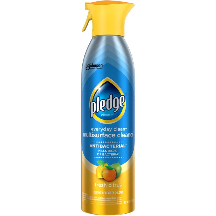 Pledge Everyday Clean Antibacterial Multisurface Cleaner - 9.7 fl oz (0.3 quart) - Fresh Citrus Scent - 6 / Carton - Anti-bacterial - Blue Pledge Everyday Clean Antibacterial Multisurface Cleaner - 9.7 fl oz (0.3 quart) - Fresh Citrus Scent - 6 / Carton - Anti-bacterial - Blue
