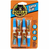Gorilla Glue Super Glue 3g Tubes, 0.11 oz, Clear, 4/Pack (GOR105800) Pack of 4