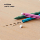 U Brands U-Eco Speckled Hex Mechanical Pencils, 0.7 mm Green, Pink, Blue, Gray Lead, Green, Pink, Blue Barrel, HB/#2 (UBR6591U0124) Each