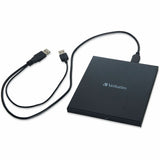 Verbatim Verbatim Blu-ray Writer, External, 1, Black, BD-R, CD-R, DVD+R, DVD-R Support/24x CD Write/6x BD Write/8x DVD Write, USB 3.2 Gen 1, USB 2.0, Slimline, BUS Powered (VER43890) Each