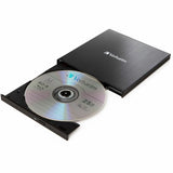 Verbatim Verbatim Blu-ray Writer, External, 1, Black, BD-R, CD-R, DVD+R, DVD-R Support/24x CD Write/6x BD Write/8x DVD Write, USB 3.2 Gen 1, USB 2.0, Slimline, BUS Powered (VER43890) Each