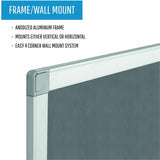 MasterVision Ayda Fabric Bulletin Board, Aluminum Frame, 18" Height x 24" Width (BVCFA02429214) Each