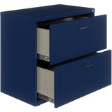 NuSparc 2-Drawer Lateral File, 30" Width x 17.6" Depth x 27.7" Height, Blue, Steel (NPRLF218AANY) Each