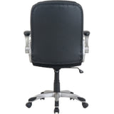 NuSparc Leather Rolling Chair, Mid Back, 5-star Base, Black, Bonded Leather, Armrest (NPRCH101LABK) Each