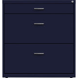 NuSparc Pencil Drawer Lateral File, 30" Width x 17.6" Depth x 31.7" Height, Navy, Steel (NPRLF318BBNY) Each
