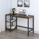 NuSparc Metal Frame Desk, Vintage Oak, Black Top, Contemporary Style, 220 lb Capacity x 47.20" Width x 19.70" Depth x 1" Thickness, 29.50" Height (NPRDK101NRRK) Each
