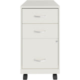 NuSparc 3-Drawer Organizer Metal File Cabinet, 14.2" Width x 18" Depth x 26.7" Height, White, Metal, Recycled (NPRVF318CMWE) Each