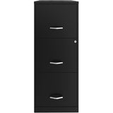 NuSparc 3 Drawer Vertical File Cabinet, 14.2" Width x 18" Depth x 35.5" Height, Black, Baked Enamel, Metal, Recycled (NPRVF318FFBK) Each