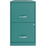 NuSparc 2 Drawer Vertical File Cabinet, 14.2" Width x 18" Depth x 24.5" Height, Teal, Baked Enamel, Steel, Recycled (NPRVF218AATL) Each