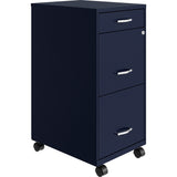 NuSparc 3 Drawer Mobile File Cabinet, 14.2" Width x 18" Depth x 29.5" Height, Blue, Painted Steel, Recycled (NPRVF318BMNY) Each