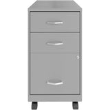 NuSparc 3-Drawer Organizer Metal File Cabinet, 14.2" Width x 18" Depth x 26.7" Height, Gray, Metal, Recycled (NPRVF318CMSR) Each