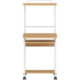 NuSparc Mobile Computer Workstation w/Keyb0ard Tray, Maple, White Top, 110 lb Capacity (NPRWS100AMME) Each