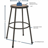Lorell Metal Shop Stool, Wood, Light Gray, Metal (LLR83082) Each