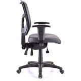 Lorell Executive Antimicrobial Mid-back Chair, Antimicrobial Vinyl Seat, Black Frame, Mid Back, 5-star Base, Black, Armrest (LLR86241) Each