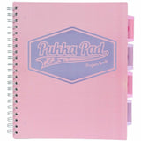 Pukka Pads Project Book US Letter size, 0.31" Ruled, 8½" x 11", Teal Polypropylene, Pink, Blue Cover, 100 Sheets, Printed, 3/Pack (PKP8867PST) Pack of 3