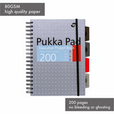 Pukka Pads B5 Metallic Executive Project Books, 7" x 10", Blue, Purple, Silver Cover, Twin Wirebound, 200 Pages, Printed, 3/Pack (PKP9589MET) Pack of 3