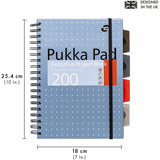 Pukka Pads B5 Metallic Executive Project Books, 7" x 10", Blue, Purple, Silver Cover, Twin Wirebound, 200 Pages, Printed, 3/Pack (PKP9589MET) Pack of 3