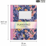 Pukka Pads Bloom Composition Book 3 Pack, 9.70" x 7.5", Assorted Cover, 70 Sheets, 140 Pages, Printed, Stitched (PKP9516BLM) Pack of 3