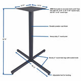 Lorell Hospitality/Conference X-Base, 45"x40.8", Black (LLR61643) Each