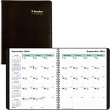 Blueline Plan and Link Monthly Planner, 9.25 x 7.25, Black Distressed Faux Leather Cover, 16-Month: 2025 to December 2026 (REDC120081T) Each