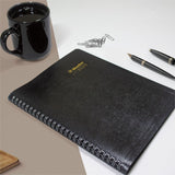 Blueline Plan and Link Monthly Planner, 9.25 x 7.25, Black Distressed Faux Leather Cover, 16-Month: 2025 to December 2026 (REDC120081T) Each