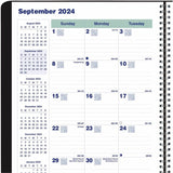 Blueline Plan and Link Monthly Planner, 9.25 x 7.25, Black Distressed Faux Leather Cover, 16-Month: 2025 to December 2026 (REDC120081T) Each