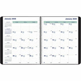 Blueline Plan and Link Monthly Planner, 9.25 x 7.25, Black Distressed Faux Leather Cover, 16-Month: 2025 to December 2026 (REDC120081T) Each