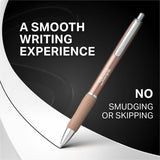 Sharpie S-Gel Pen, Black Ink, Rose Gold Metal Barrel, 0.7 mm Pen Point, Retractable, Gel-based, Writing, 2/Pack (SAN2194742) Pack of 2