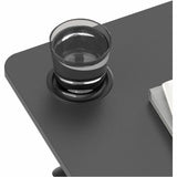 Kantek Kantek Mobile Pneumatic-Lift Side Desk/Table, Laminated Top, 15 lb Capacity, Height Adjustable, 28" Table Top Width x 15.70" Table Top Depth, Black (KTKSTS500B) Each