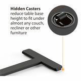 Kantek Kantek Mobile Pneumatic-Lift Side Desk/Table, Laminated Top, 15 lb Capacity, Height Adjustable, 28" Table Top Width x 15.70" Table Top Depth, Black (KTKSTS500B) Each