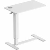 Kantek Kantek Mobile Pneumatic-Lift Side Desk/Table, Laminated Top, 15 lb Capacity, Height Adjustable, 28" Table Top Width x 15.70" Table Top Depth, White (KTKSTS500W) Each