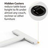 Kantek Kantek Mobile Pneumatic-Lift Side Desk/Table, Laminated Top, 15 lb Capacity, Height Adjustable, 28" Table Top Width x 15.70" Table Top Depth, White (KTKSTS500W) Each