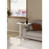 Kantek Kantek Mobile Pneumatic-Lift Side Desk/Table, Laminated Top, 15 lb Capacity, Height Adjustable, 28" Table Top Width x 15.70" Table Top Depth, White (KTKSTS500W) Each