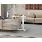 Kantek Kantek Mobile Pneumatic-Lift Side Desk/Table, Laminated Top, 15 lb Capacity, Height Adjustable, 28" Table Top Width x 15.70" Table Top Depth, White (KTKSTS500W) Each