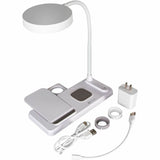 OttLite LED Desk Light with Multi Charging Station, 14" x 3.7", White, LED Bulb, for Desk (OTTVW2009) Each