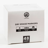 U Brands Dry Erase Marker, Assorted Ink, Dry, White Barrel, 48/Pack (UBR2924U0104) Pack of 48