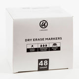 U Brands Dry Erase Marker, Assorted Ink, Dry, White Barrel, 48/Pack (UBR2924U0104) Pack of 48