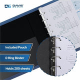 Davis Group Premium 3-Up Business Checkbook Binder, Navy Blue, 200 Sheet Capacity, 7 Ring, Pocket: Internal, Vinyl, Pocket (DGC3UPAM72) Each