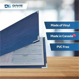 Davis Group Premium 3-Up Business Checkbook Binder, Navy Blue, 200 Sheet Capacity, 7 Ring, Pocket: Internal, Vinyl, Pocket (DGC3UPAM72) Each