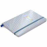 Pukka Pads Notebook, 5 7/64" x 8 1/5" x 0.5" x 5.2", Blue Vegan Leather, Gold Cover, 1 Subject(s), 96 Sheets, 3/Pack (PKP9977BEHZE) Pack of 3