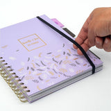 Pukka Pads Rochelle & Jess Notebook, 7 1/2" x 10", Black, Lilac, Gold Cover, 5 Subject(s), 100 Sheets, Ruled Margin, 3/Pack (PKP9917ROC) Pack of 3