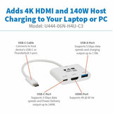 Tripp Lite series U444-06N-H4U-C3 HDMI/USB/USB-C Audio/Video Adapter (TRPU44406NH4UC3) Each