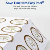 Avery Avery Multipurpose Label, x 2" Diameter, Gold, Matte White, Gold Border, Permanent Adhesive, Round, Laser, Inkjet, Matte, 120/Pack (AVE22875) Pack of 120
