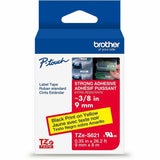 P-touch Label Tape, x 11/32" x 26 1/5 ft Length, Black On Yellow, Water Resistant, Laminated (BRTTZES621G) Each