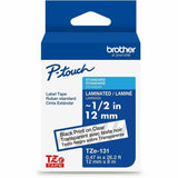 Brother P-touch Laminated Tape for Label Marker, Black on Clear, DiameterTape, Thermal, Water Resistant (BRTTZE131G) Each