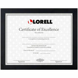Lorell Certificate Frame, 8.50" x 11" Frame Size, Flat Edge, Black (LLR49418) Each