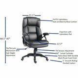 Lorell Black Base Leather High-back Chair, Black (LLR59435) Each