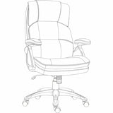 Lorell Black Base Leather High-back Chair, Black (LLR59435) Each