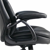 Lorell Black Base Leather High-back Chair, Black (LLR59435) Each